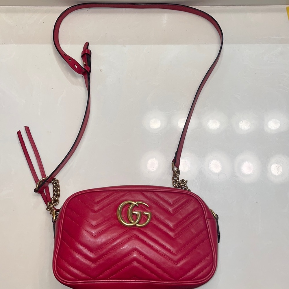 Womens red Gucci cross body bag